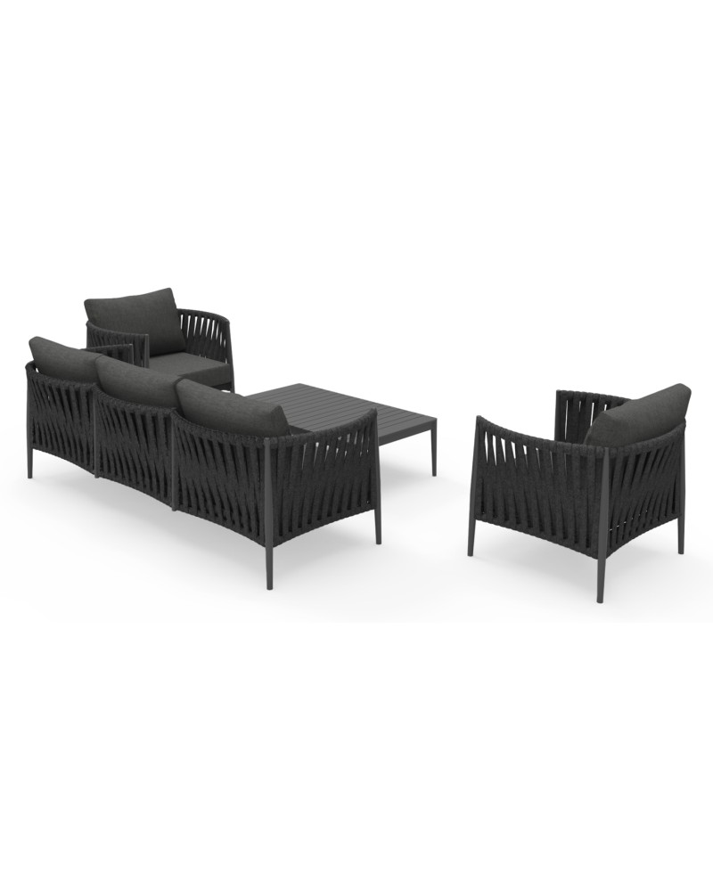 POLARIS Sofa Set | Grey Aluminium with Rope