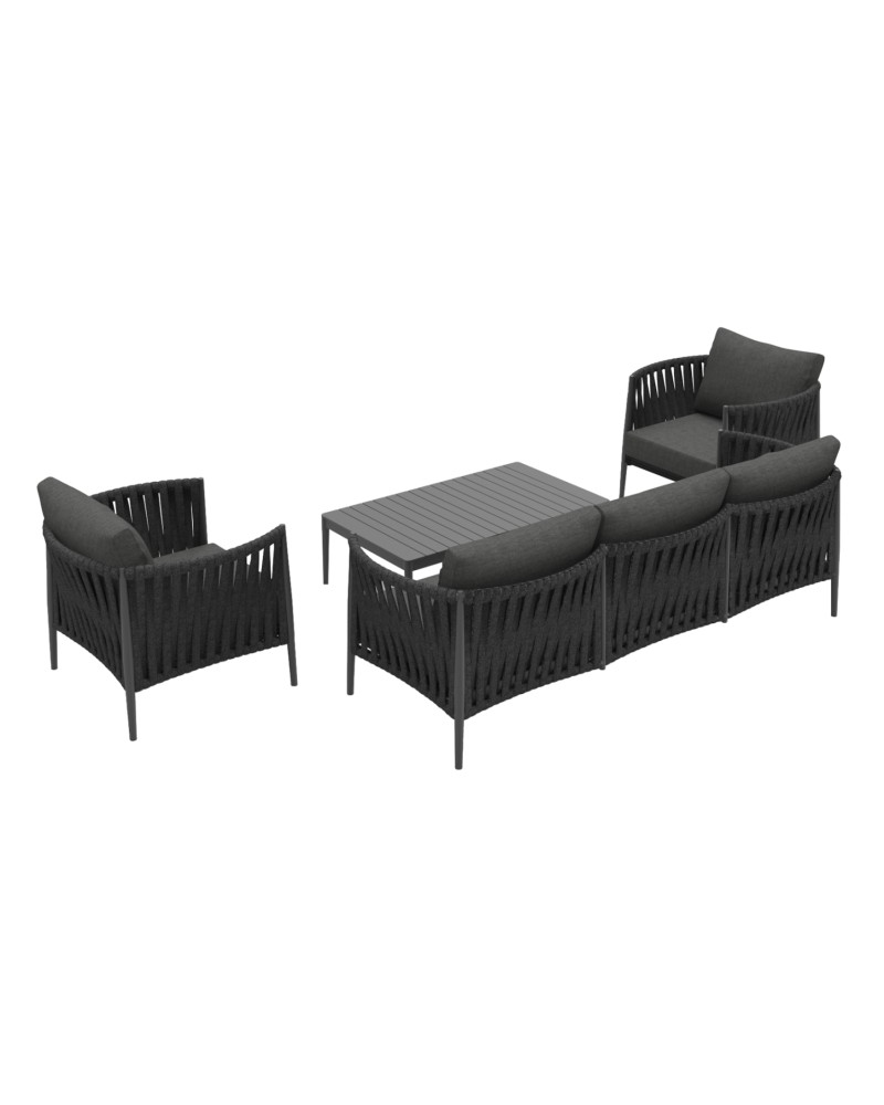 POLARIS Sofa Set | Grey Aluminium with Rope