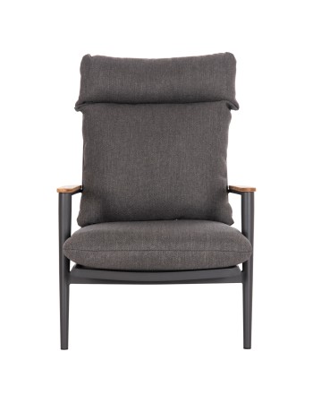 ZODIAC Armchair | Dark Grey Aluminium withTeak Wood