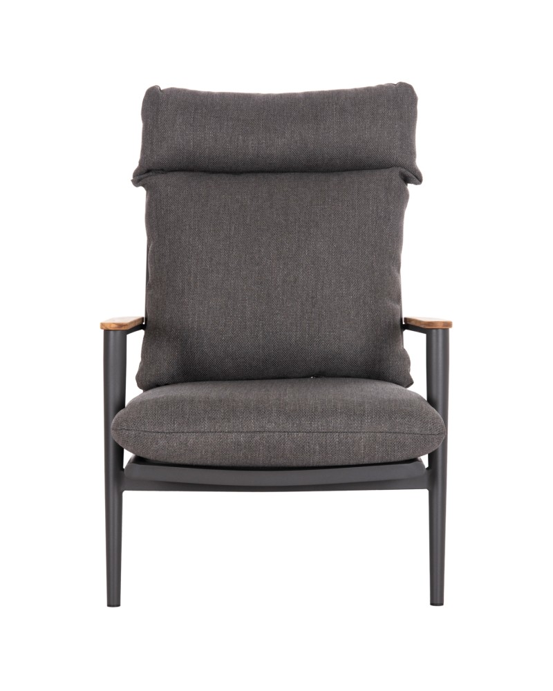 ZODIAC Armchair | Dark Grey Aluminium withTeak Wood