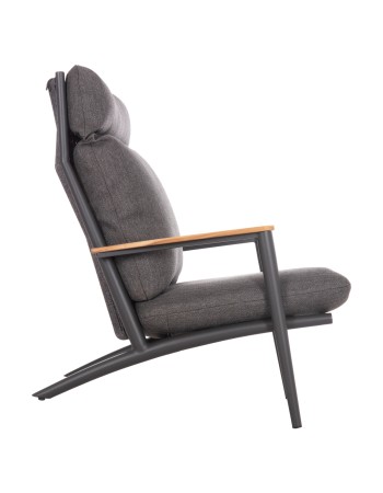 ZODIAC Armchair | Dark Grey Aluminium withTeak Wood