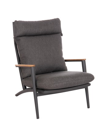 ZODIAC Armchair | Dark Grey Aluminium withTeak Wood
