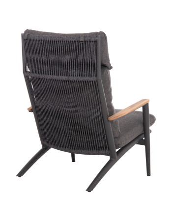 ZODIAC Armchair | Dark Grey Aluminium withTeak Wood