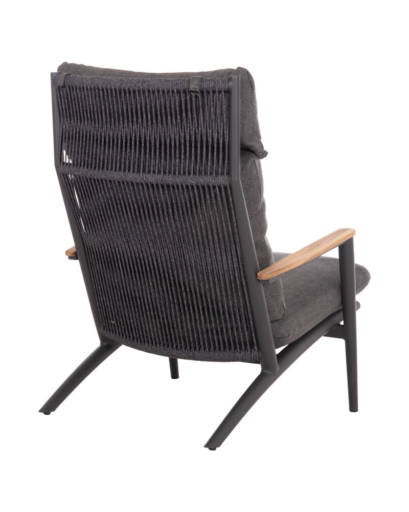 ZODIAC Armchair | Dark Grey Aluminium withTeak Wood