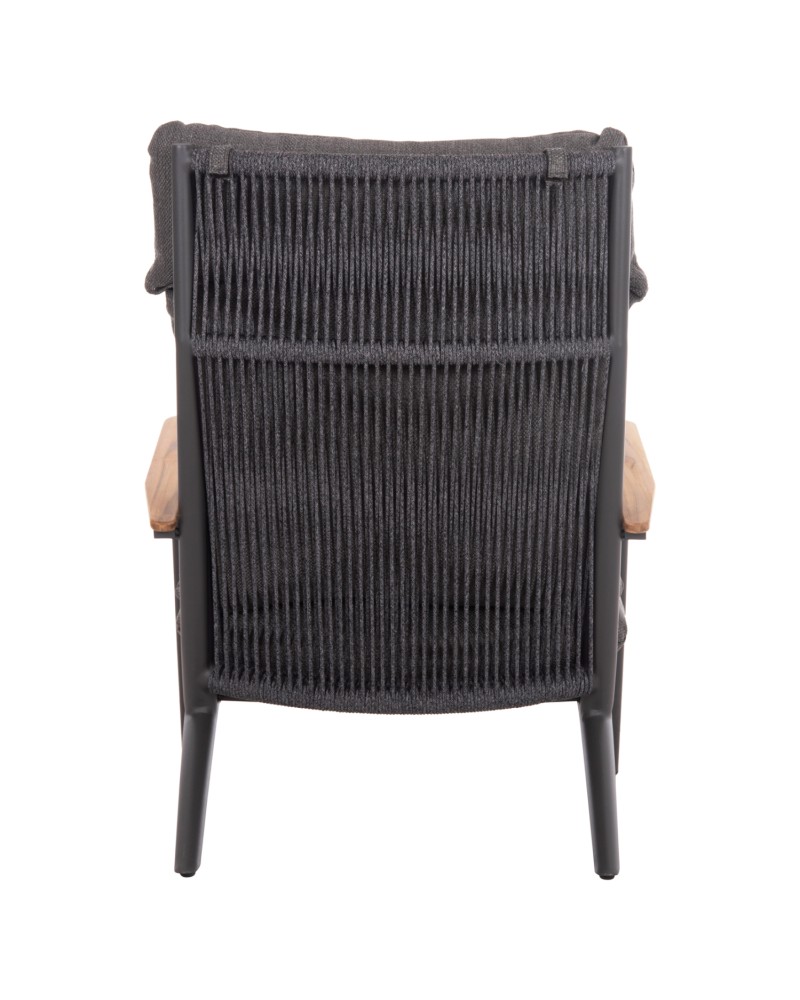 ZODIAC Armchair | Dark Grey Aluminium withTeak Wood