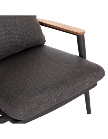 ZODIAC Armchair | Dark Grey Aluminium withTeak Wood