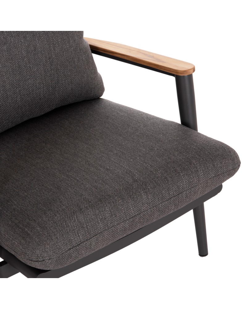ZODIAC Armchair | Dark Grey Aluminium withTeak Wood