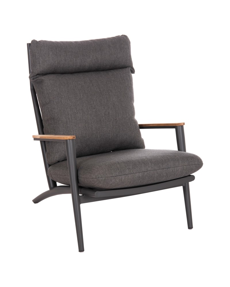 ZODIAC Armchair | Dark Grey Aluminium withTeak Wood