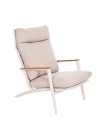 ZODIAC Armchair | Cream Aluminium withTeak Wood