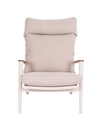 ZODIAC Armchair | Cream Aluminium withTeak Wood
