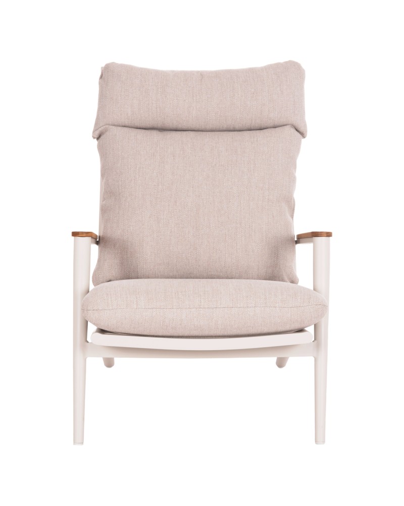 ZODIAC Armchair | Cream Aluminium withTeak Wood