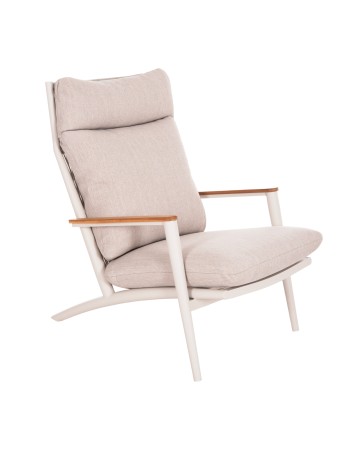 ZODIAC Armchair | Cream Aluminium withTeak Wood
