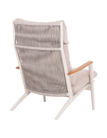 ZODIAC Armchair | Cream Aluminium withTeak Wood