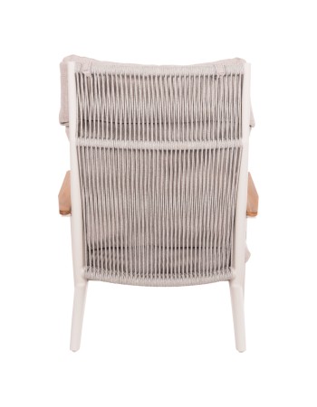 ZODIAC Armchair | Cream Aluminium withTeak Wood