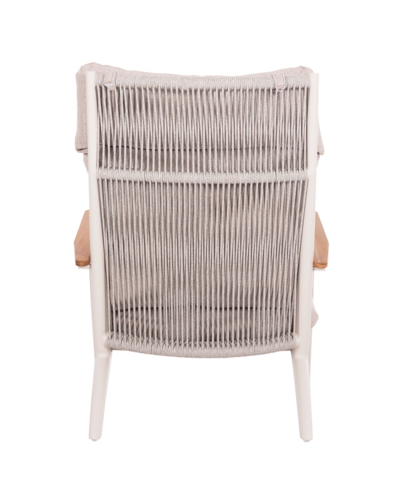 ZODIAC Armchair | Cream Aluminium withTeak Wood