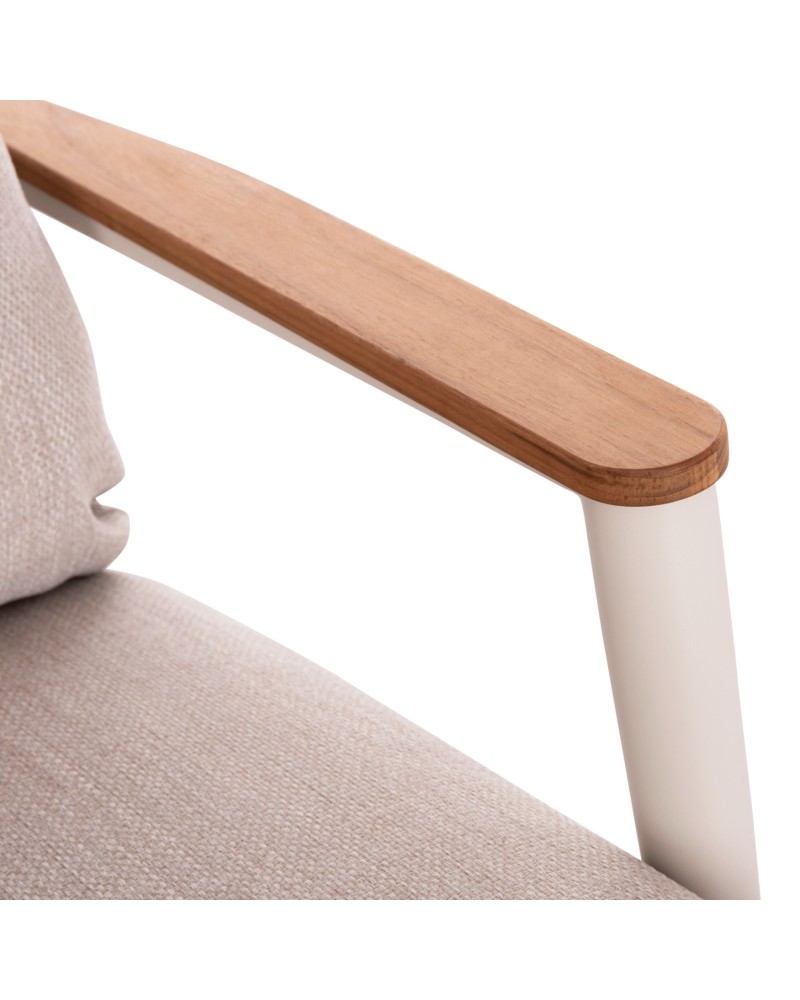 ZODIAC Armchair | Cream Aluminium withTeak Wood