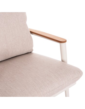 ZODIAC Armchair | Cream Aluminium withTeak Wood