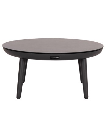 ZODIAC Coffee Table 60x28cm | Grey Aluminium with Glass Top