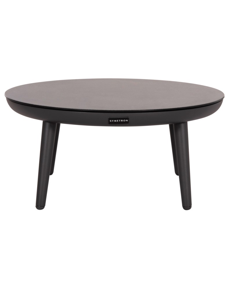 ZODIAC Coffee Table 60x28cm | Grey Aluminium with Glass Top