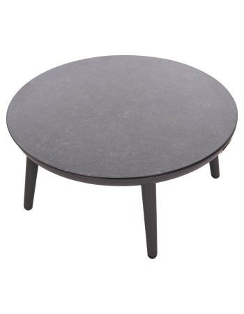ZODIAC Coffee Table 60x28cm | Grey Aluminium with Glass Top