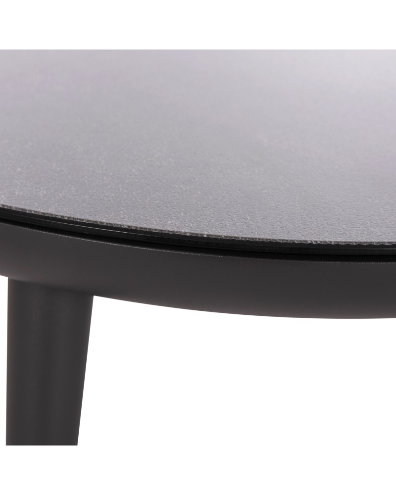 ZODIAC Coffee Table 60x28cm | Grey Aluminium with Glass Top
