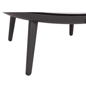 ZODIAC Coffee Table 60x28cm | Grey Aluminium with Glass Top
