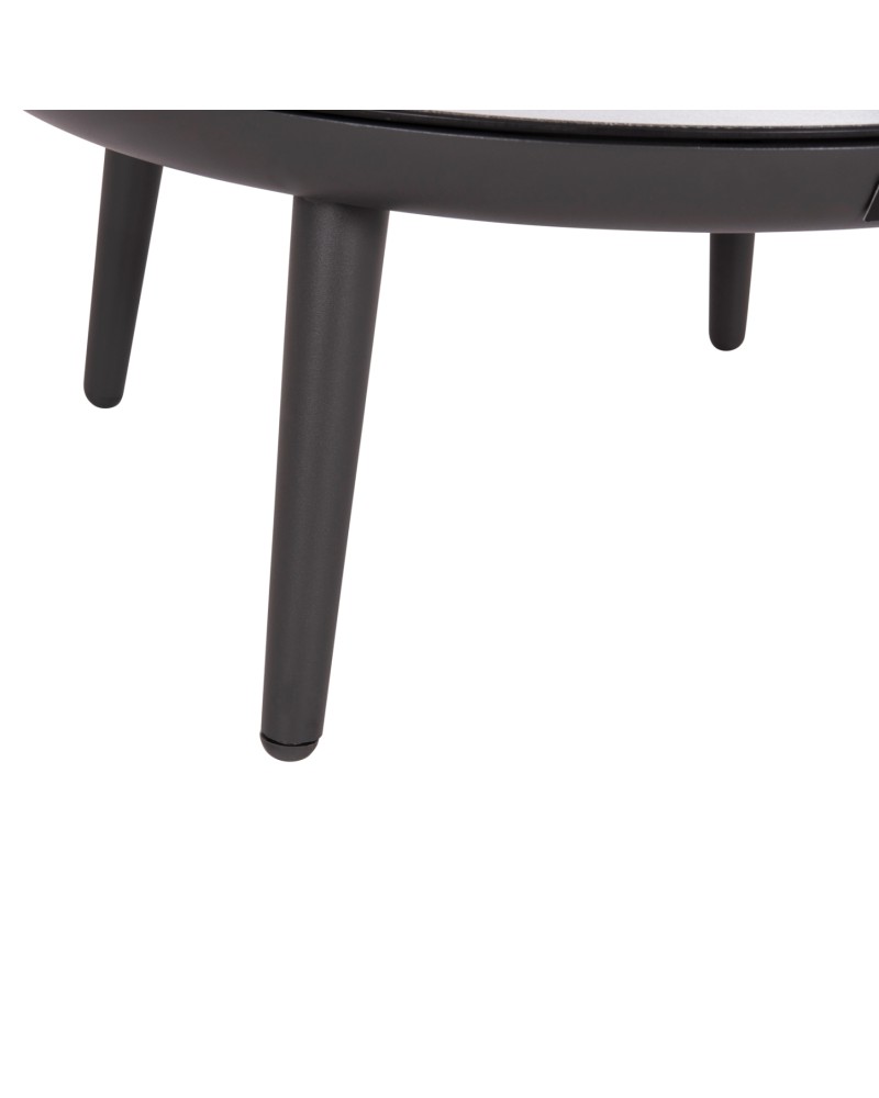 ZODIAC Coffee Table 60x28cm | Grey Aluminium with Glass Top
