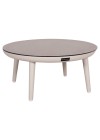 ZODIAC Coffee Table 60x28cm | Cream Aluminium with Glass Top