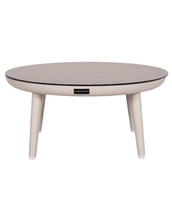 ZODIAC Coffee Table 60x28cm | Cream Aluminium with Glass Top