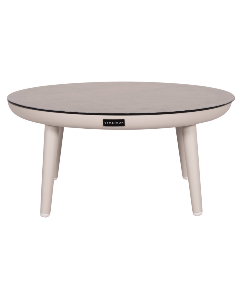 ZODIAC Coffee Table 60x28cm | Cream Aluminium with Glass Top