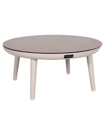 ZODIAC Coffee Table 60x28cm | Cream Aluminium with Glass Top