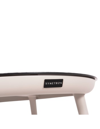 ZODIAC Coffee Table 60x28cm | Cream Aluminium with Glass Top