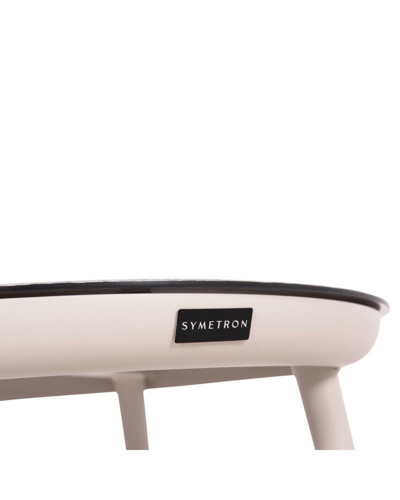 ZODIAC Coffee Table 60x28cm | Cream Aluminium with Glass Top