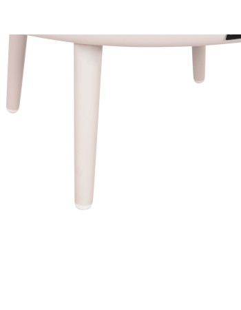 ZODIAC Coffee Table 60x28cm | Cream Aluminium with Glass Top