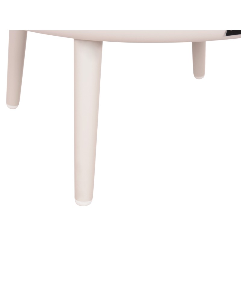 ZODIAC Coffee Table 60x28cm | Cream Aluminium with Glass Top