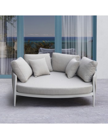 MAVERICK  Sunbed  Double | ALUMINIUM CREAM -BEIGE OLEFIN PILLOW