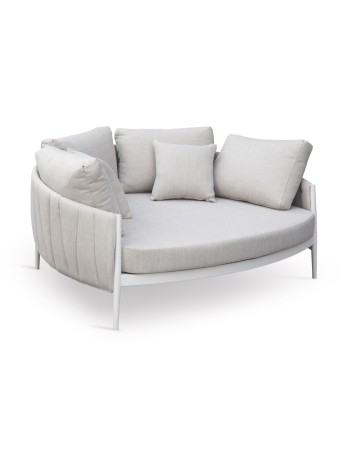 MAVERICK  Sunbed  Double | ALUMINIUM CREAM -BEIGE OLEFIN PILLOW