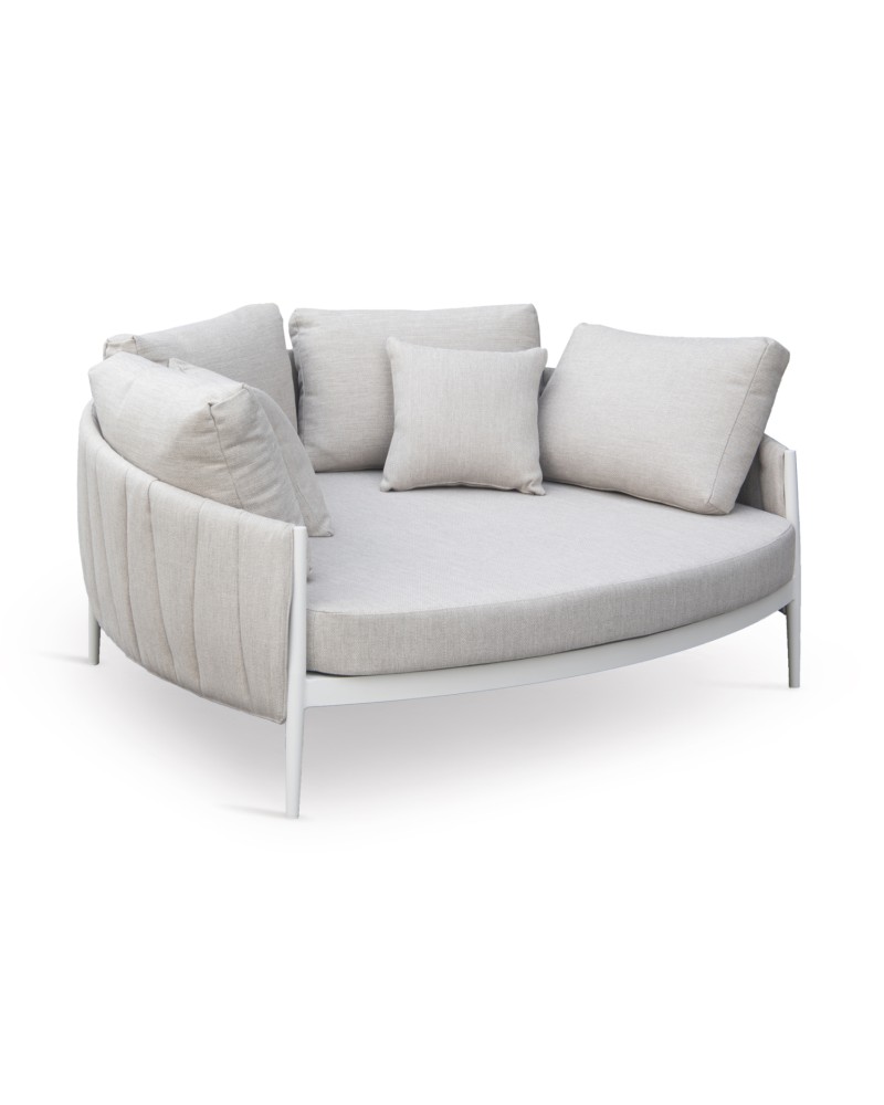 MAVERICK  Sunbed  Double | ALUMINIUM CREAM -BEIGE OLEFIN PILLOW
