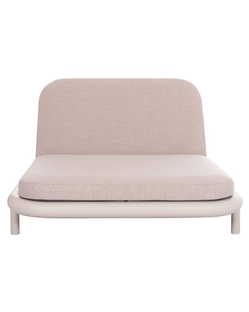 EUTOPIA Sunbed Double | ALUMINIUM CREAM -BEIGE OLEFIN PILLOW