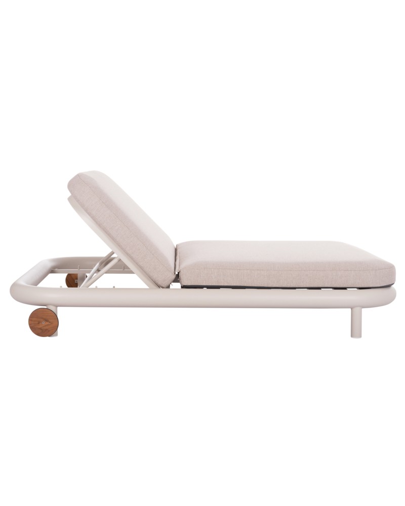 EUTOPIA Sunbed Double | ALUMINIUM CREAM -BEIGE OLEFIN PILLOW