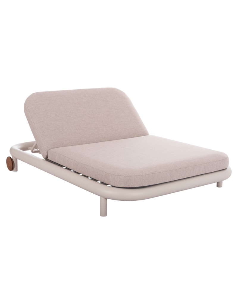 EUTOPIA Sunbed Double | ALUMINIUM CREAM -BEIGE OLEFIN PILLOW