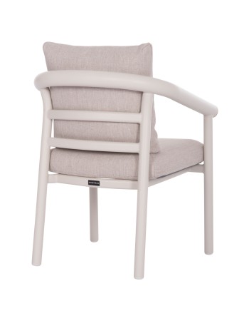 EUTOPIA Armchair | Cream White Aluminium with Beige fabric