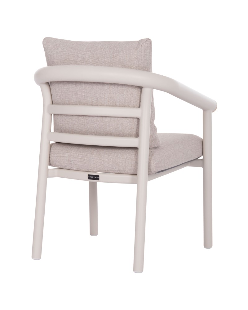 EUTOPIA Armchair | Cream White Aluminium with Beige fabric