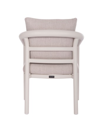 EUTOPIA Armchair | Cream White Aluminium with Beige fabric