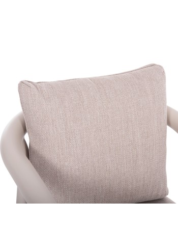 EUTOPIA Armchair | Cream White Aluminium with Beige fabric