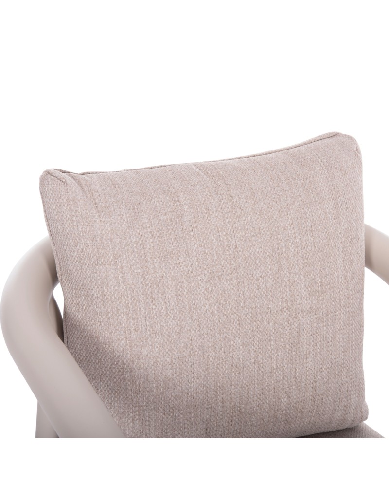 EUTOPIA Armchair | Cream White Aluminium with Beige fabric