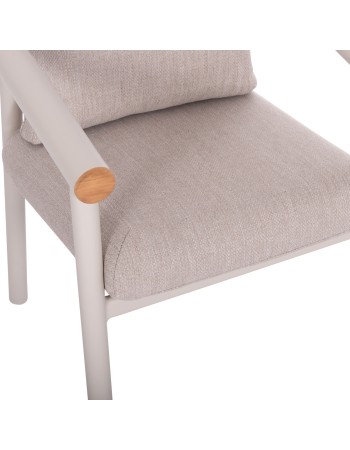 EUTOPIA Armchair | Cream White Aluminium with Beige fabric