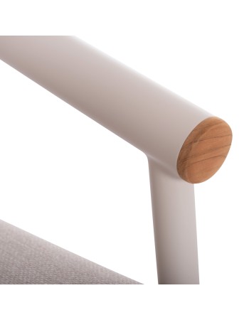 EUTOPIA Armchair | Cream White Aluminium with Beige fabric