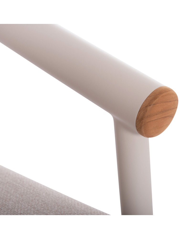 EUTOPIA Armchair | Cream White Aluminium with Beige fabric