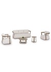 PACIFIC Sofa Set | Shampagne Aluminium with Cream fabric